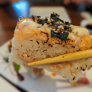 Original salmon torched sushi