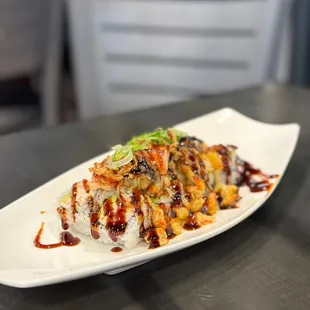 a plate of food on a table