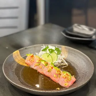 a plate of food on a table