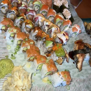 A mix of sushi options!