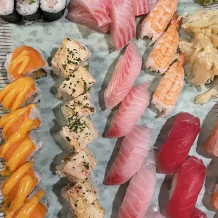 sushi and sashimi, sushi, food, sashimi