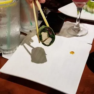 Chicken spring rolls.