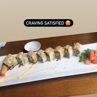 Shrimp tempura sushi