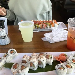 sashimi, sushi, sushi and sashimi, food