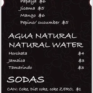 Aguas frescas, sodas and fruit