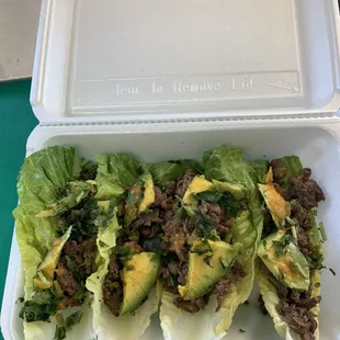 Lettuce wrap Asada  Angus tacos