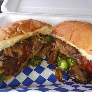 Mushroom Angus hamburger