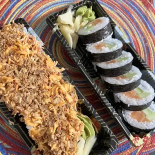 Crunch Roll and Salmon Roll