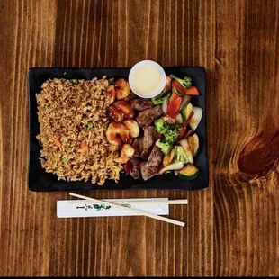 Steak and shrimp hibachi