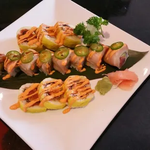 Sun roll ,jalapeño roll