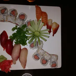 sashimi, sushi, sushi and sashimi, food