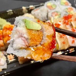 Fantastic Roll (Lobster salad and spicy tuna are packed with tempura flake. Wayyy too dry).