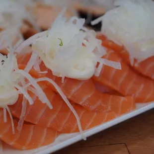 Onion salmon nigiri (yummy) *7/5/24