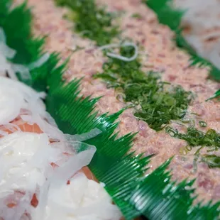 Spicy ahi in the middle (custom platter I ordered fR. Sushi bay) *7/23/23