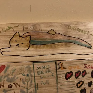 The cute tiles on the walls!