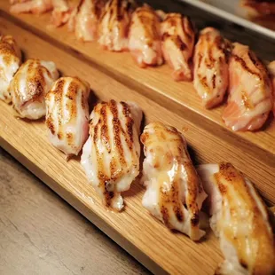 Aburi miso salmon and aburi miso yellowtail