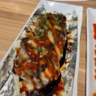 two plates of food on a table