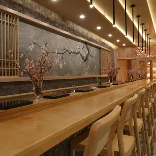 interior, sushi and sashimi