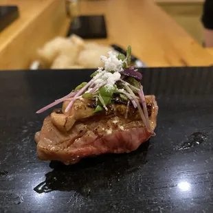 Premium Only: A5 Wagyu beef with frois gras with dehydrated wagyu powder