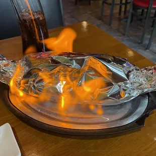 Sushi on fire