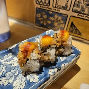 dried up and stale sushi roll