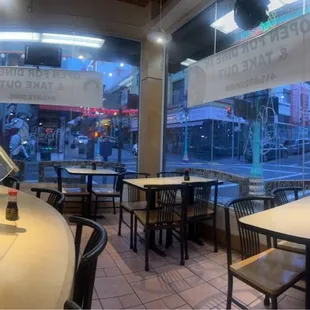 Bar, sushi boat selection and beautiful wrap around windows