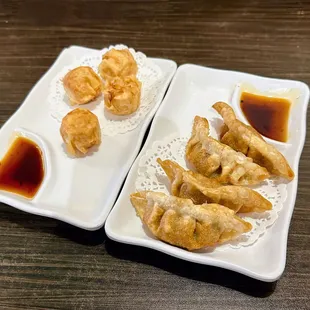 Shrimp shumai and gyoza