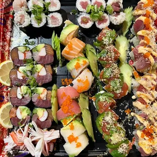 sashimi, sushi, sushi and sashimi, food