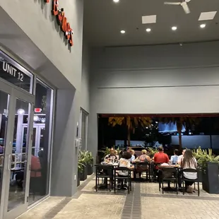 people eating at a restaurant