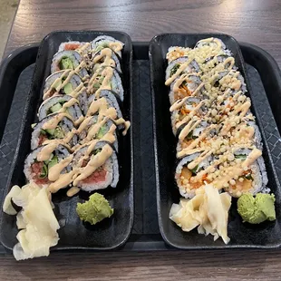 Spicy Salmon Crunch Roll and Wicked Spicy Tuna Roll