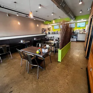 the inside of a restaurant