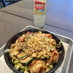 Spicy tuna salmon and tuna 4 Scoops Build Your Own Bowl