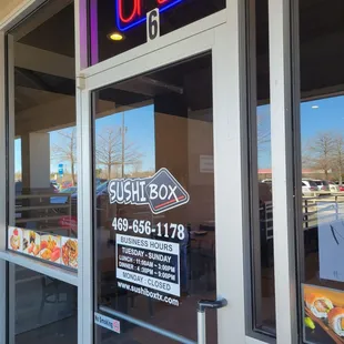 the front door of a sushi box