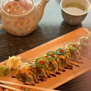 911 Roll and Green Tea.