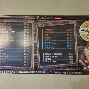 Menu as of July 3, 2022