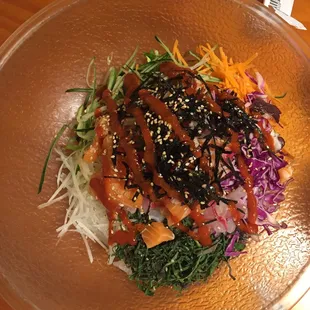 Hwe dup bap, portion is slightly smaller than other similar Korean restaurants, but they had octopus in with the sashimi