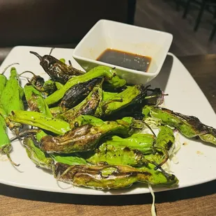 grilled shishito peppers