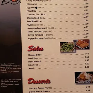 Hello, I am the manager of Sushi Bros. These are the latest versions of our menus. They are all UP TO DATE.