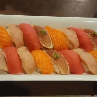 nigiri - salmon, hamachi, tuna, albacore tuna