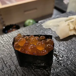 a close up of a sushi