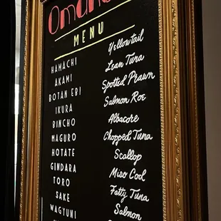 menu