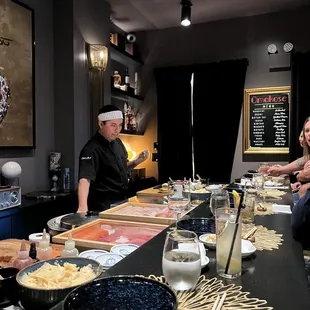 interior, sushi and sashimi