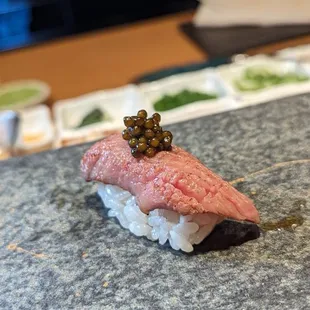 A5 Wagyu w/Caviar - @sushitraveler