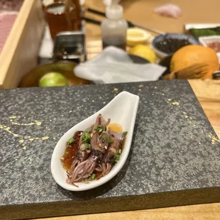 Firefly squid with ponzu jelly