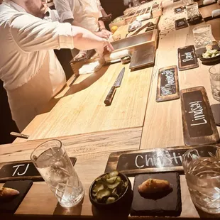 Chef explains every delicious piece and tells you how to enjoy it best. The sushi chefs were all extremely knowledgeable of every product!