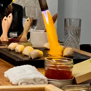 Blowtorched sushi