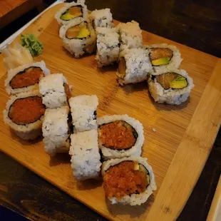 Spicy Tuna roll and Salmon Cucumber roll