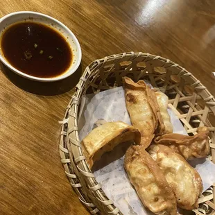 Gyoza. I ate 2/6 and sent them back and was still charged.