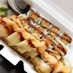 Sweet potato roll and Fried Chicken Roll