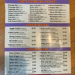 menu